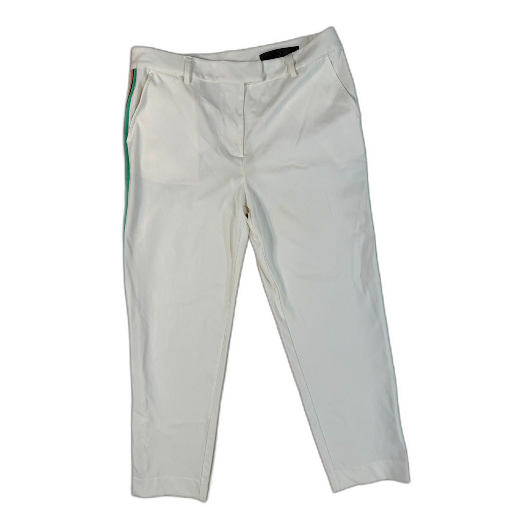 G/FORE Tux Luxe 4-Way Stretch Golf Pants Snow White Rainbow Stripe G4LS23B123